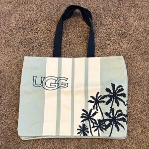UGG Tote Bag with Blue and Cream Stripes and Palm Design. Brand new never used.